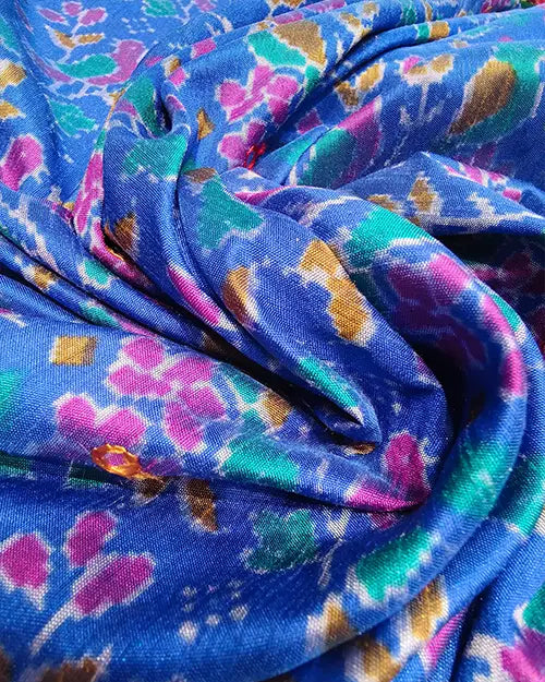 Firozi Patola Print Silk Saree print blouse